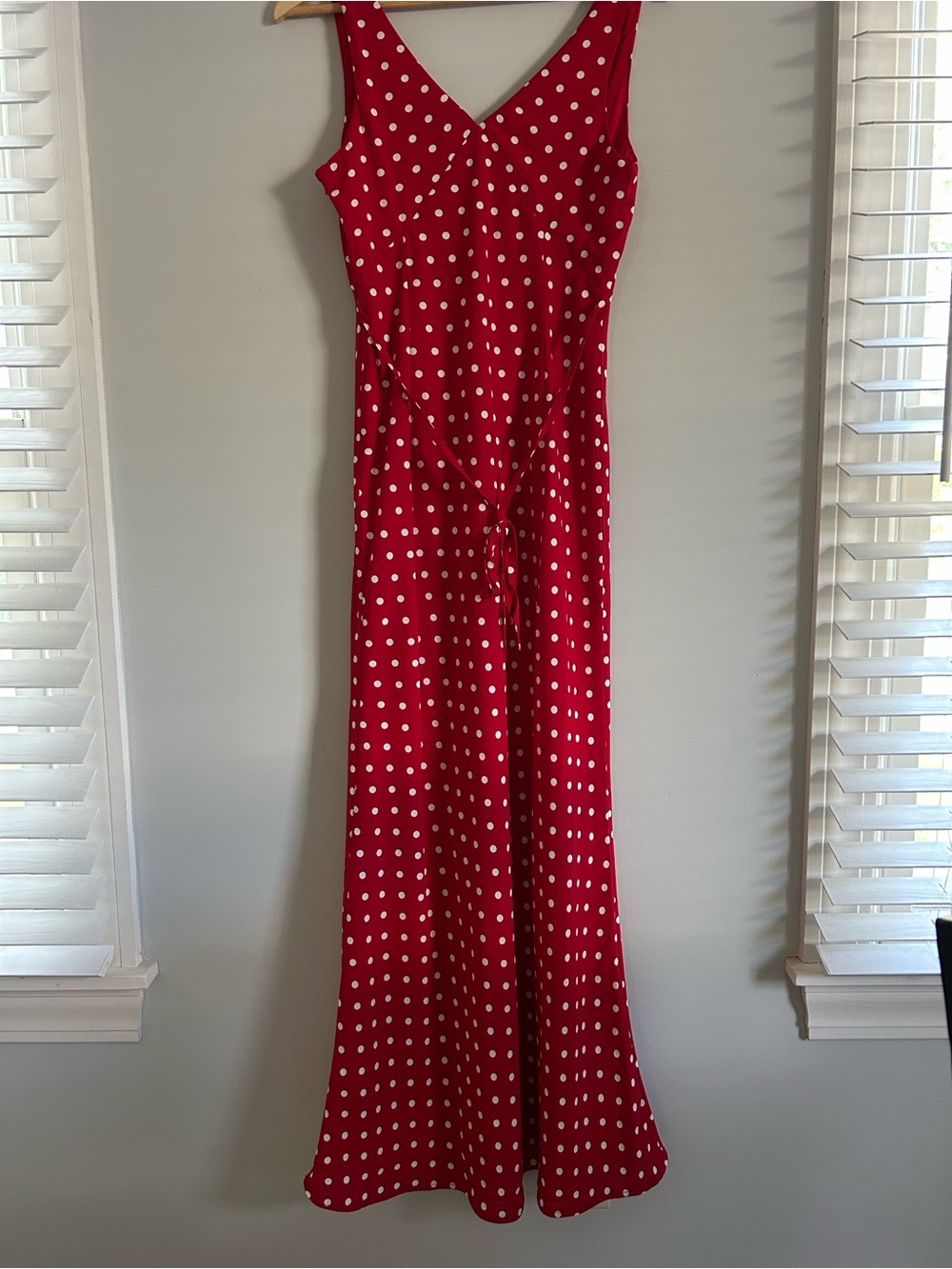 Princess Polly Red Dress with White Polka Dots - Picture 4 of 10